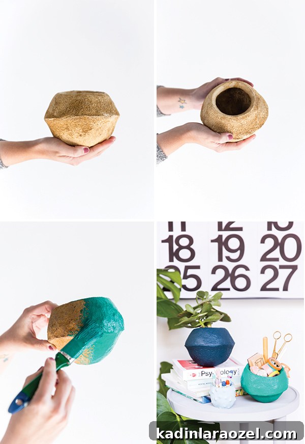 $6 Faux Stoneware Office Organization Using an Unlikely Material