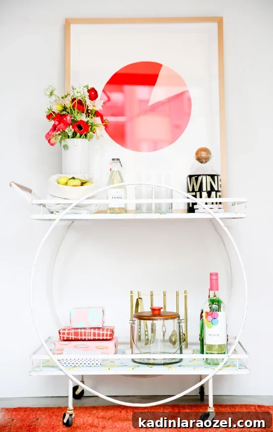 Holiday Bar Cart Styling Ideas and DIY Makeover Guide 3 Styling a bar cart for the holidays + DIY mid-century bar cart makeover