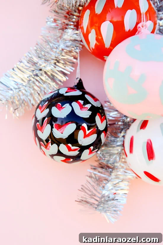 15-Minute Painted Pattern Holiday Ornaments DIY Tutorial 2 Painted pattern DIY holiday ornaments in 15 minutes