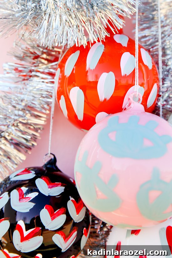15-Minute Painted Pattern Holiday Ornaments DIY Tutorial 5 Painted Pattern DIY Holiday Ornaments