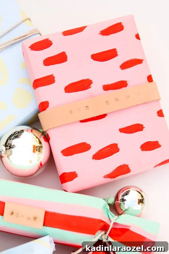 Leather wrapped DIY gift wrap for the holidays