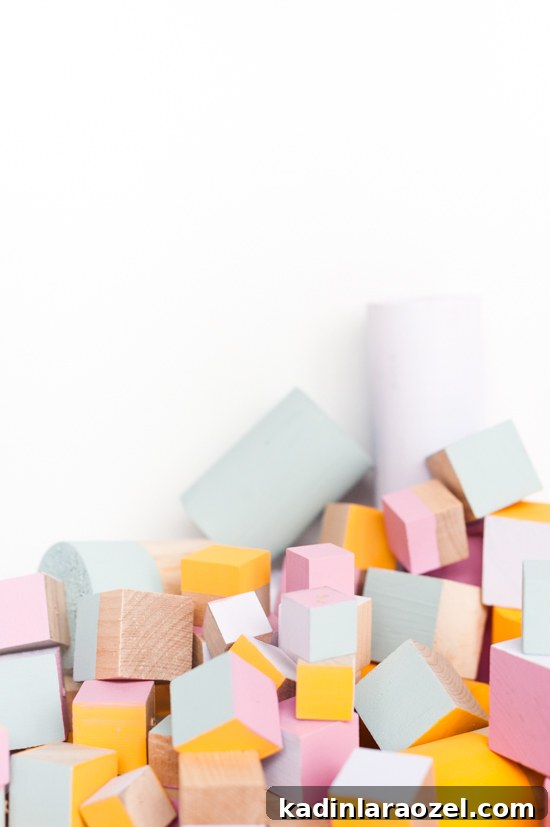 Oversized Wooden Block Garland DIY for Holiday and Year-Round Decor 4 Oversized wood block DIY garland idea