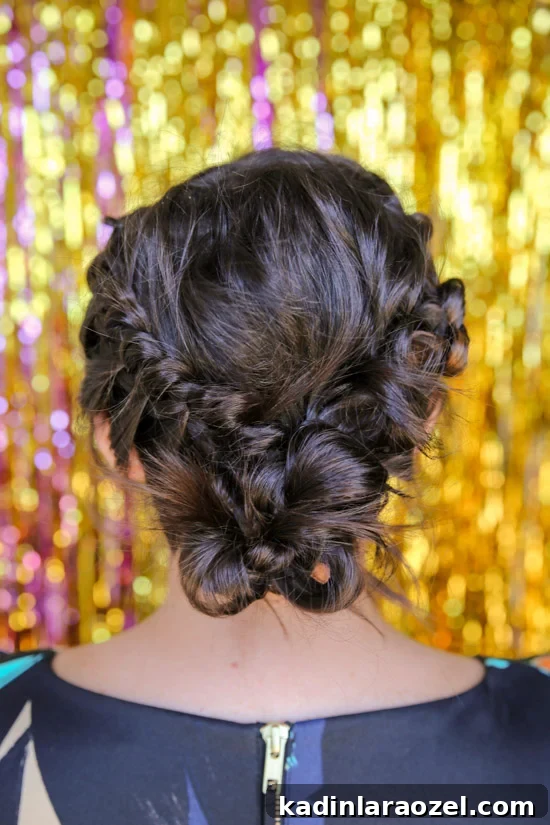 14 DIY New Year’s Eve Projects to Try Before 2016 4 Tousled Knot Crown Hair Tutorial for New Year's Eve