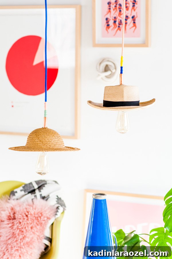 DIY Pendant Light with a Vintage Hat