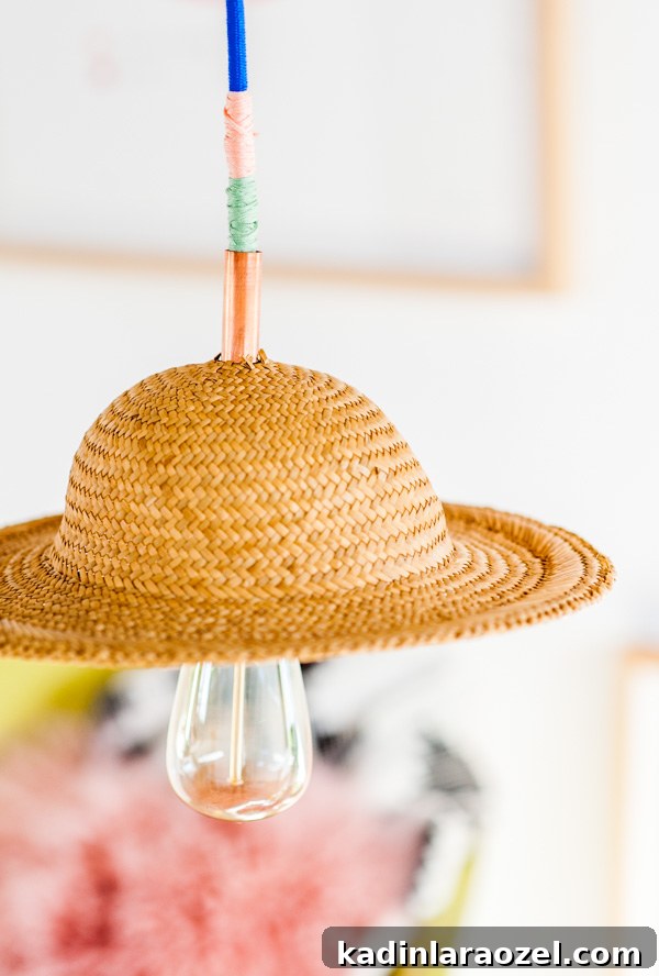 DIY Pendant Light with a Vintage Hat