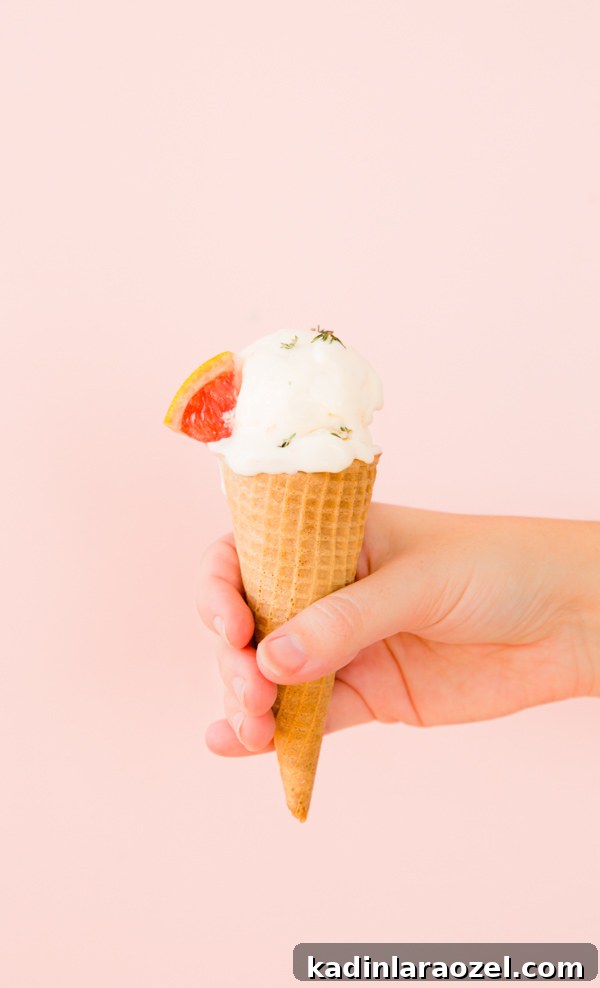 Grapefruit Vanilla Thyme Ice Cream Recipe for Summer Dessert 7 Grapefruit vanilla thyme ice cream recipe