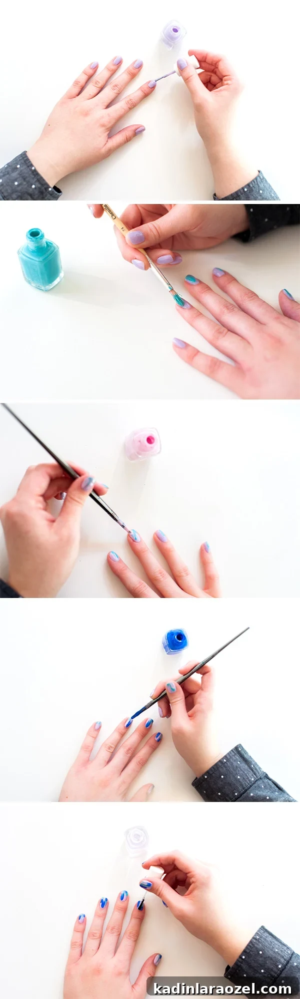 DIY brushstroke nail art