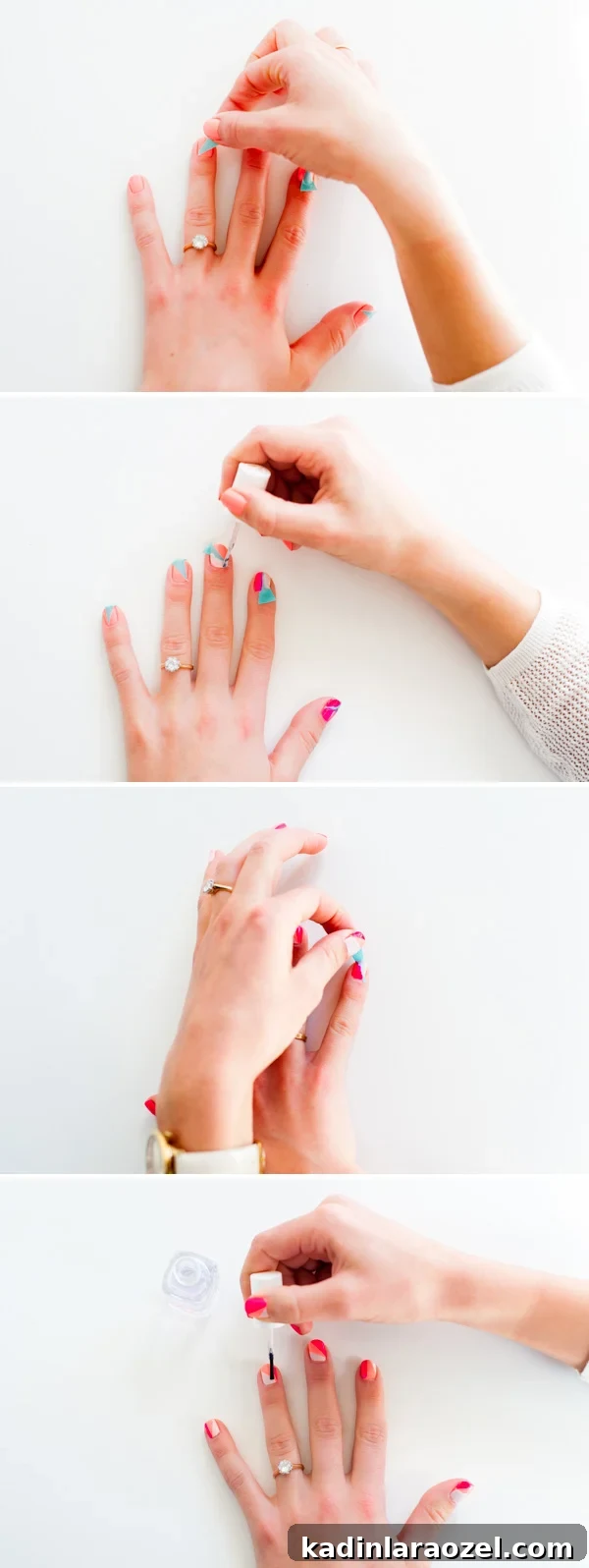 Color-Blocked Nail Art Ideas: DIY Color Block Manicure Designs 6 Color Blocked DIY Nail Art for Valentine's Day