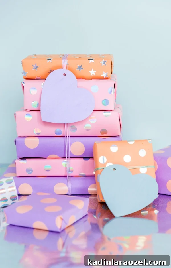 Try this DIY gift wrap idea with a pack of stickers and just 5 minutes.