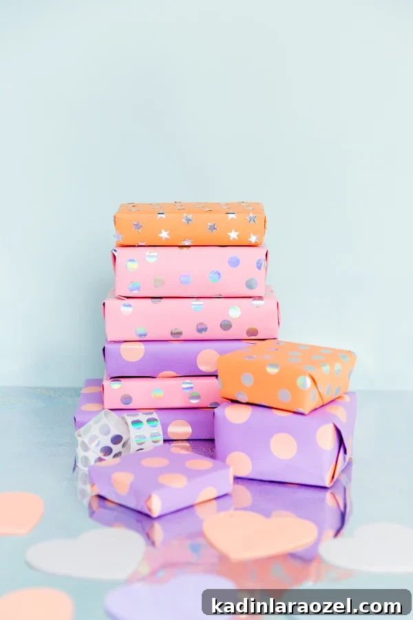 5 minute DIY sticker gift wrap