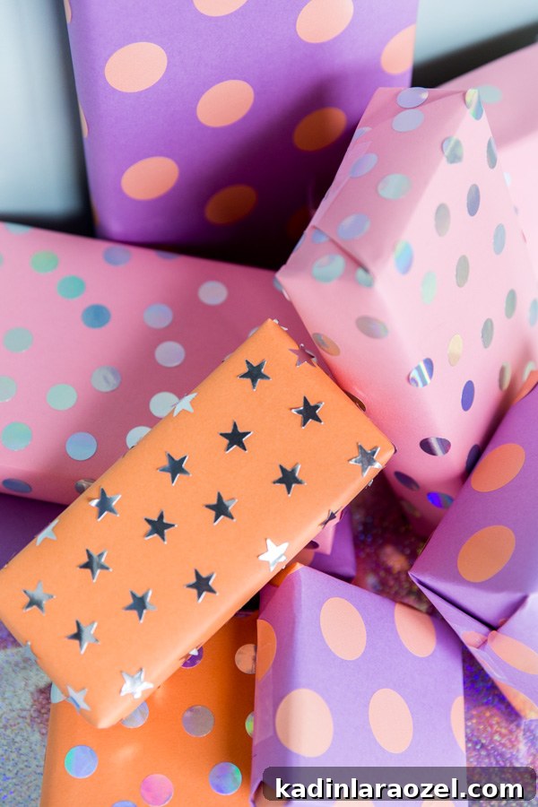 5 minute DIY sticker gift wrap