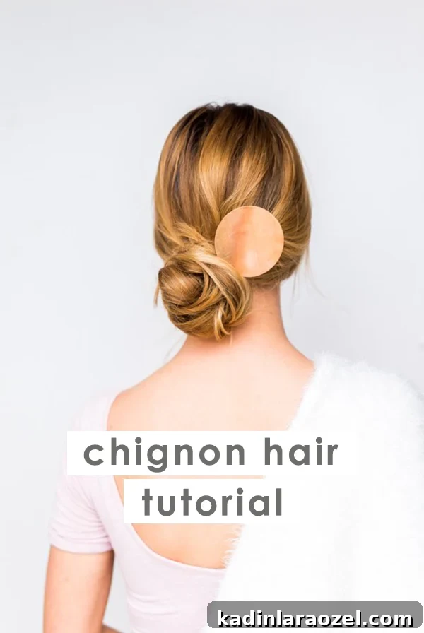 How to Create a Side-Swept Chignon: Step-by-Step Tutorial 11 Woman wearing backless dress and messy bun in her hair