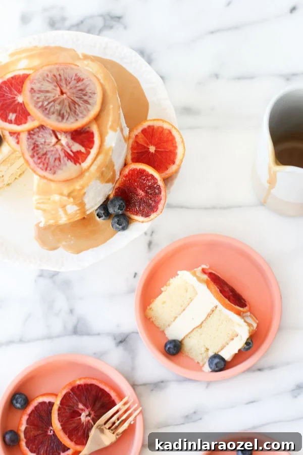 99 Problems? 17 Cakes That’ll Fix Your Monday 11 Salted caramel sauce on top of blood orange cake