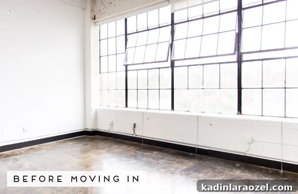 Before photos of the new Paper & Stitch studio
