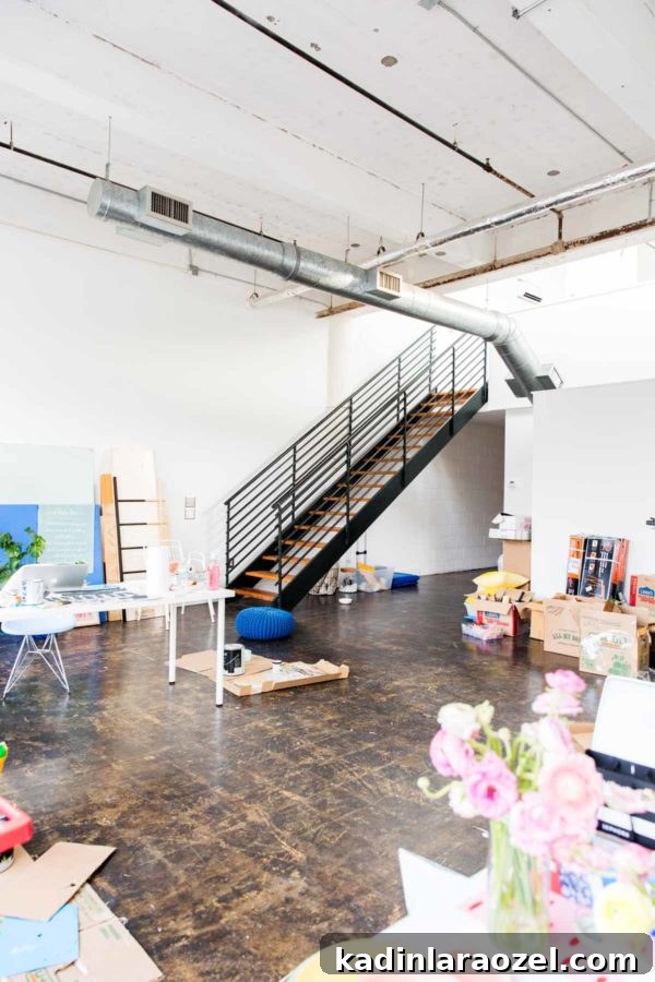 Before photos of the new Paper & Stitch studio
