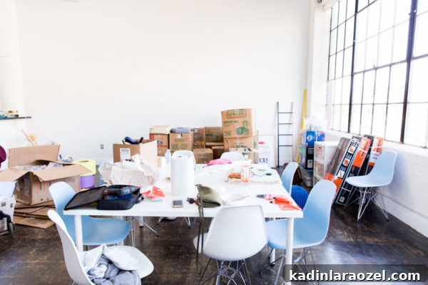 Before photos of the new Paper & Stitch studio