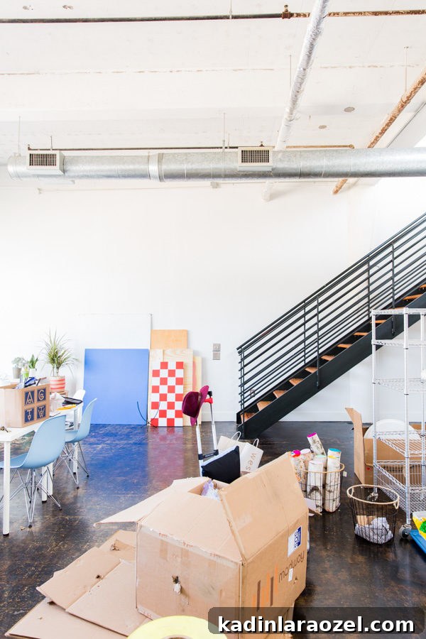 Before photos of the new Paper & Stitch studio