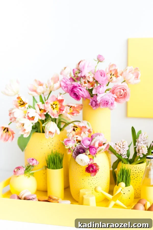 Spring / Easter Monochromatic Entertaining Idea that Will Make a Bold Statement