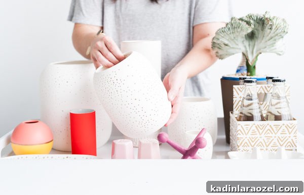 How to create a monochromatic centerpiece for spring (before)