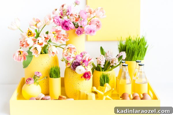 How to create a monochromatic centerpiece for spring