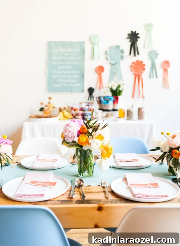 A colorful spring brunch with DIY details