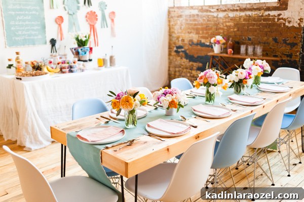 A colorful spring brunch with DIY details