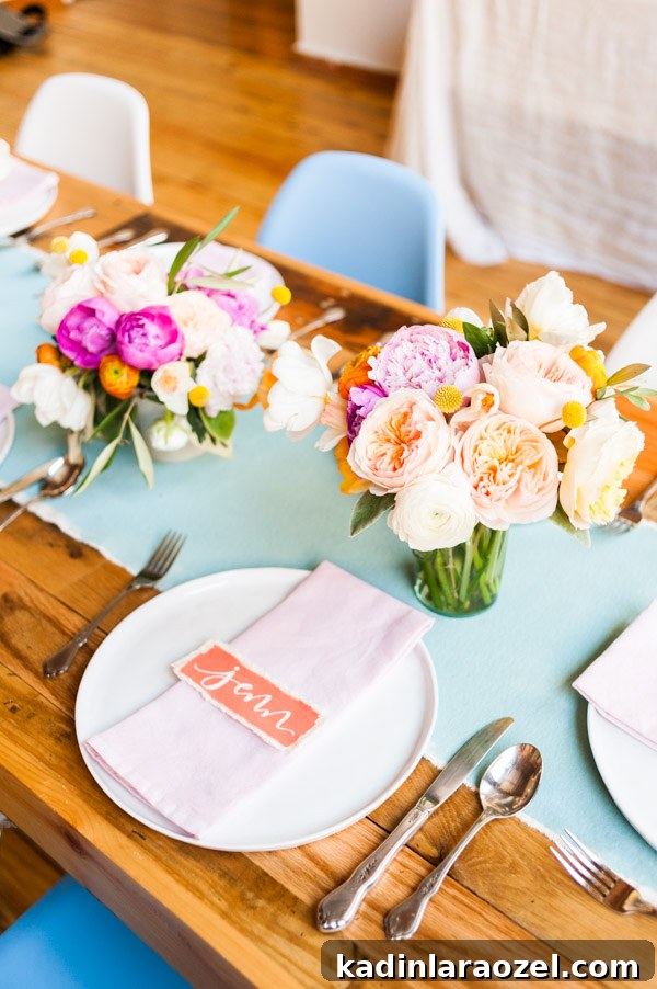 A colorful spring brunch with DIY details