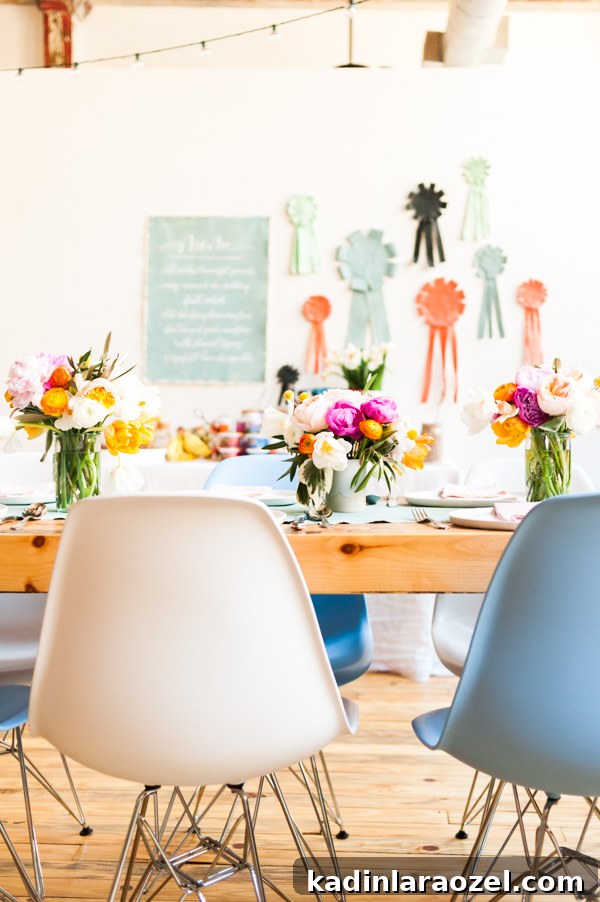 A colorful spring brunch with DIY details