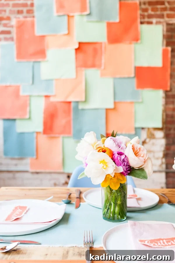 A colorful spring brunch with DIY details