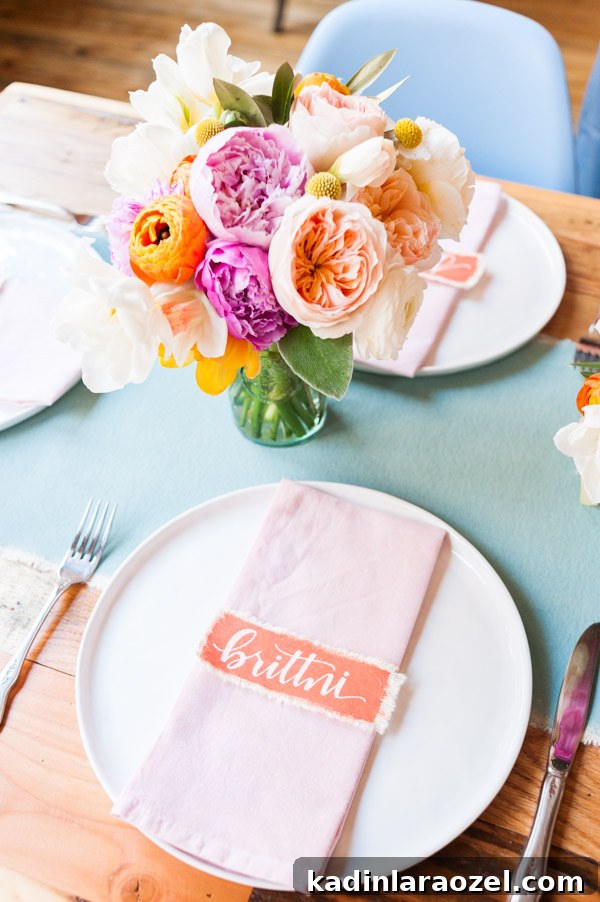 A colorful spring brunch with DIY details