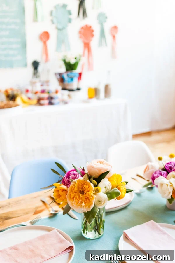 A colorful spring brunch with DIY details