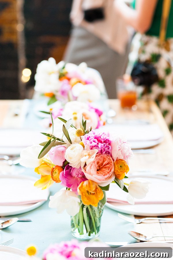 A colorful spring brunch with DIY details