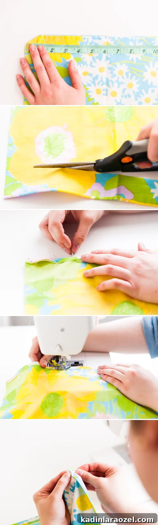 Turn Vintage Pillowcases into Napkins in Minutes + DIY Easter Place Cards 5 How to Turn a Vintage Pillowcase into a Set of Napkins in Minutes