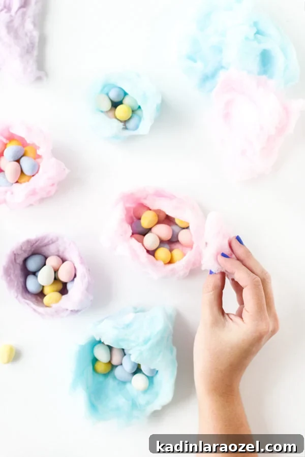 21 Creative Easter DIY Projects to Try This Spring 12 DIY Edible Cotton Candy Nests for Easter