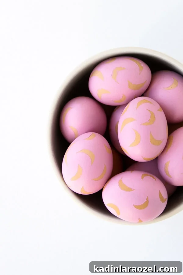 21 Creative Easter DIY Projects to Try This Spring 15 Pink Crescent Moon Easter Eggs DIY