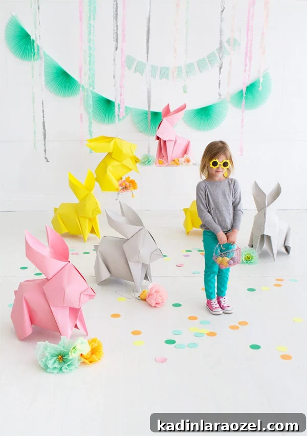 21 Creative Easter DIY Projects to Try This Spring 4 Giant DIY Origami Easter Bunnies