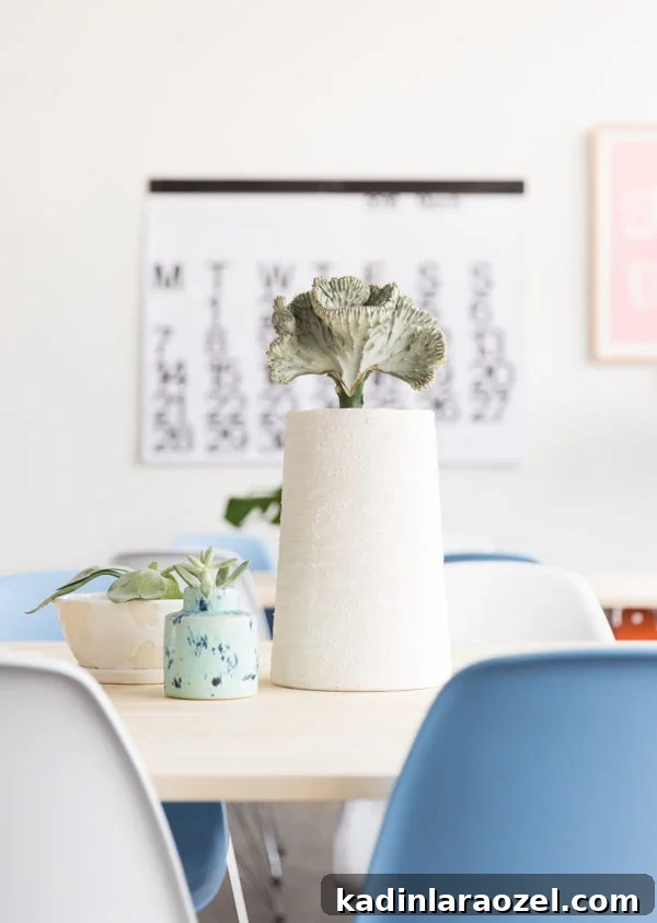 Coral cactus centerpiece