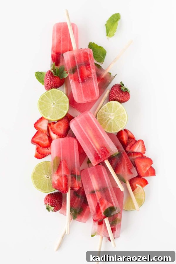Oh, Mo You Didn’t: Strawberry Mojito Popsicle Recipe 2 Boozy Strawberry Mojito Popsicles
