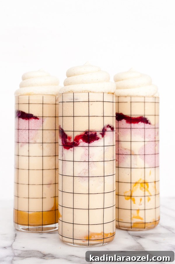 Color-Blocked Peanut Butter & Jelly Milkshakes for Milkshake Monday 3 Peanut Butter and Jelly Milkshakes