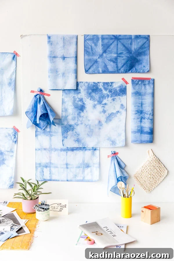 DIY shibori textiles as wall art
