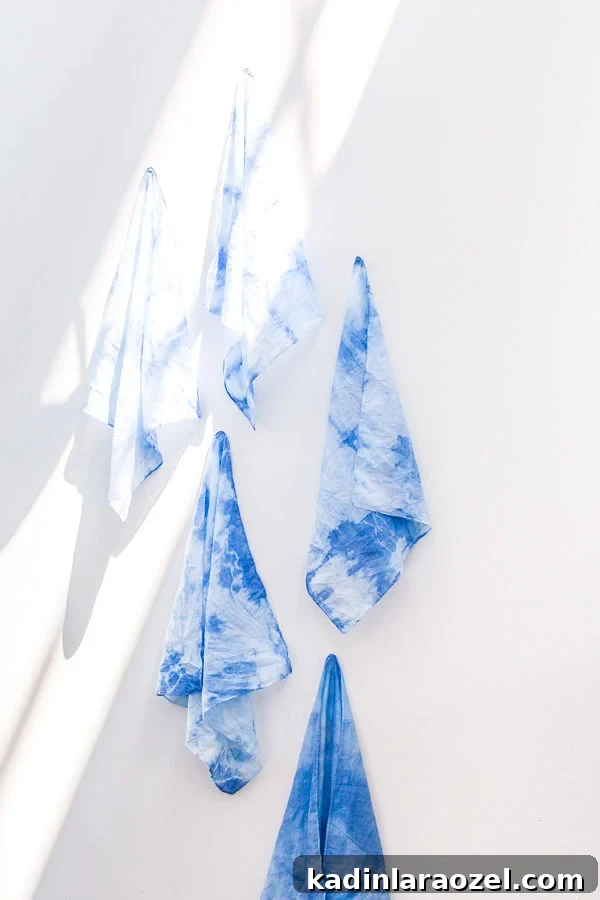 DIY shibori tea towels