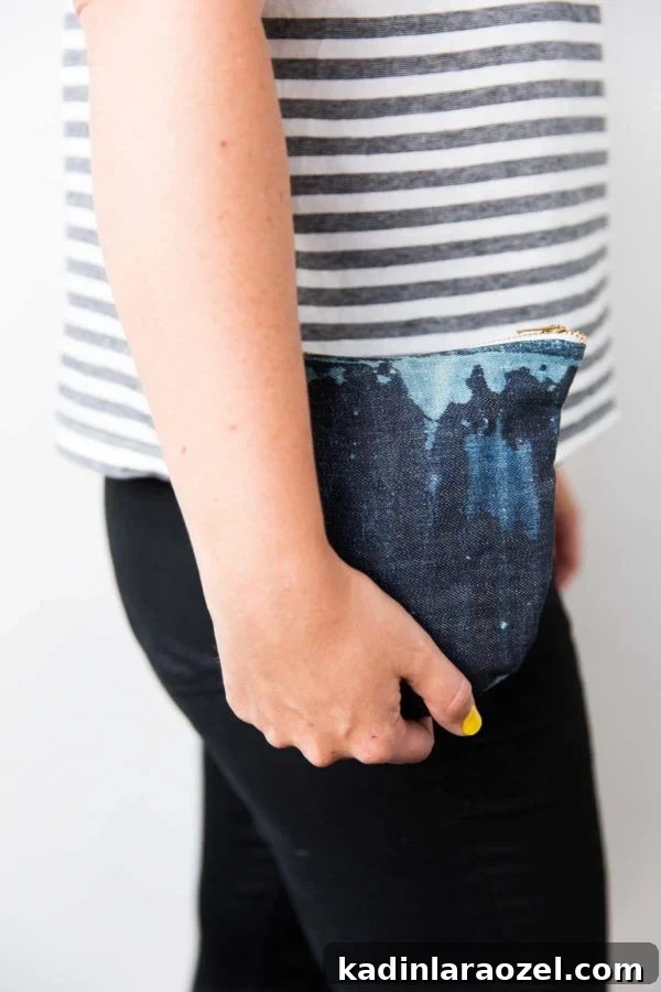 Sewn DIY Denim Clutch