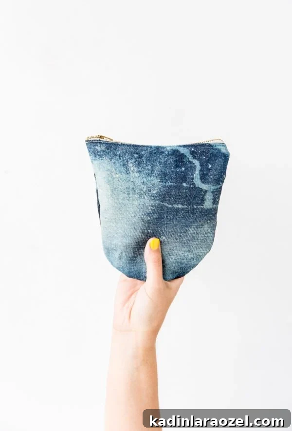 Sewn DIY Denim Clutch