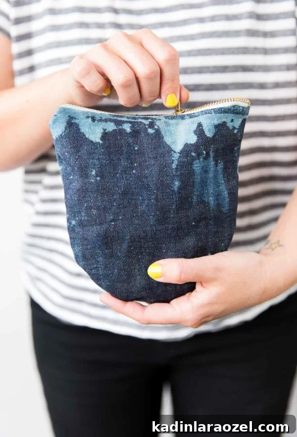 Learn to sew a DIY denim clutch from old jeans, in about an hour with this easy to follow tutorial.