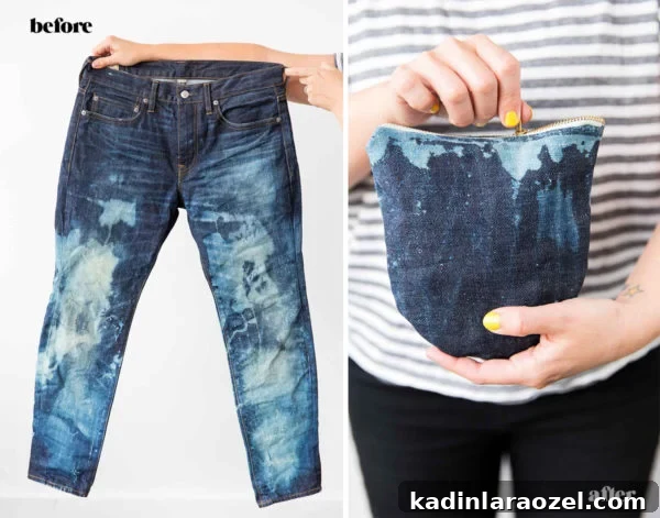 How to transform old jeans into a denim clutch in about an hour