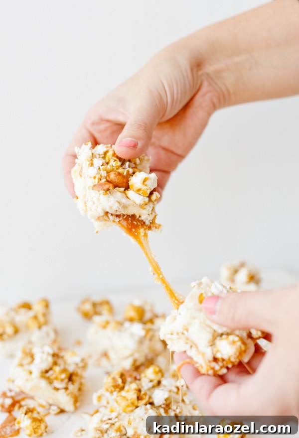 Salted Caramel Cracker Jack Fudge Recipe for Movie Night 4 Try this delicious cracker jack fudge recipe with gooey caramel. So good!