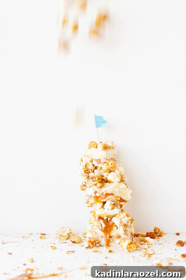 Salted Caramel Cracker Jack Fudge Recipe for Movie Night 9 Try this delicious cracker jack fudge recipe with gooey caramel ribbons. So good!