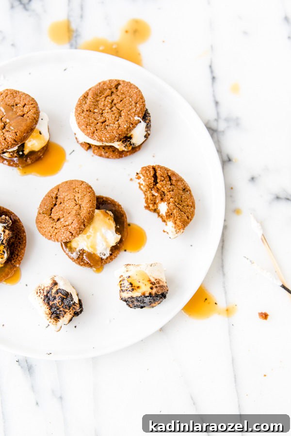 Butterscotch & Toasted Marshmallow Gingersnap Sandwiches 6 Butterscotch and toasted marshmallow gingersnap sammies