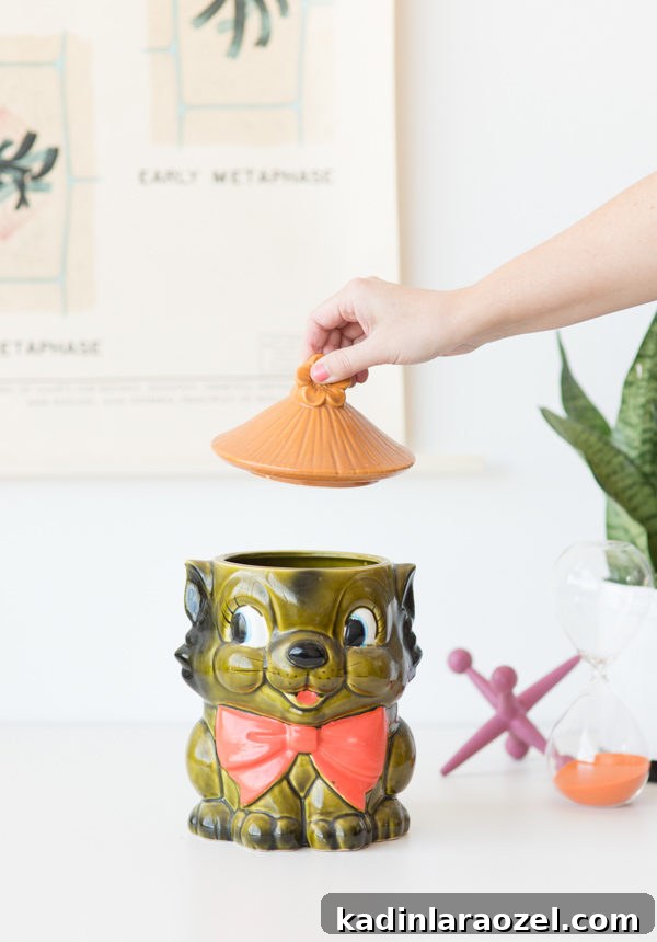 How to Paint Ceramics + Transform a Cookie Jar into a Cat Planter