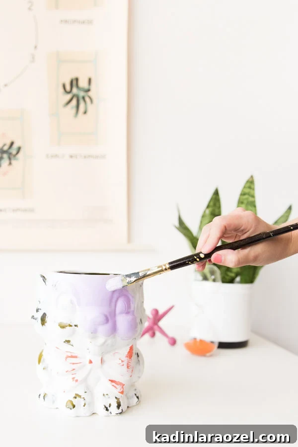 How to Paint Ceramics + Transform a Cookie Jar into a Cat Planter